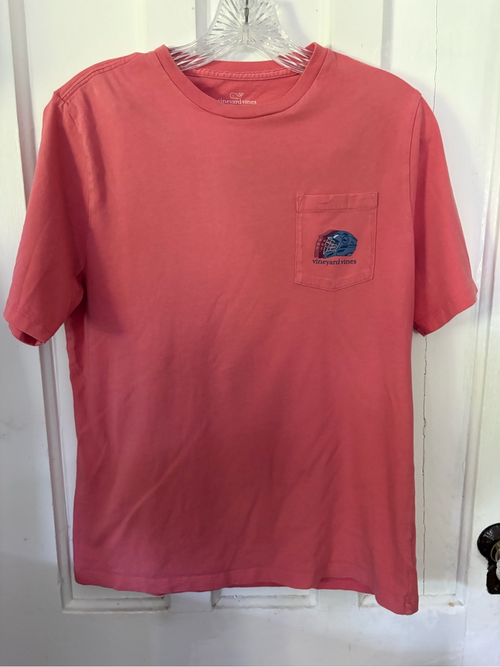 Vineyard Vines Coral Pocket Short Sleeve Tee- lacrosse Sports